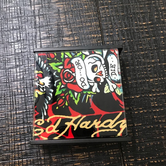 Ed Hardy Christian Audigier Skulls Glass Coasters - Picture 4 of 5